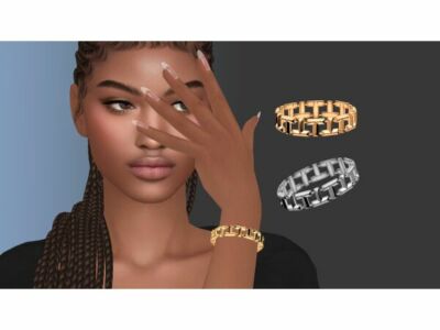 Faceted Metal Letters Bracelet By Natalis Sims 4 CC