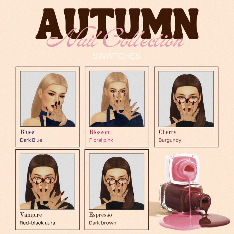 sims 4 cc faelyth fall nails 2