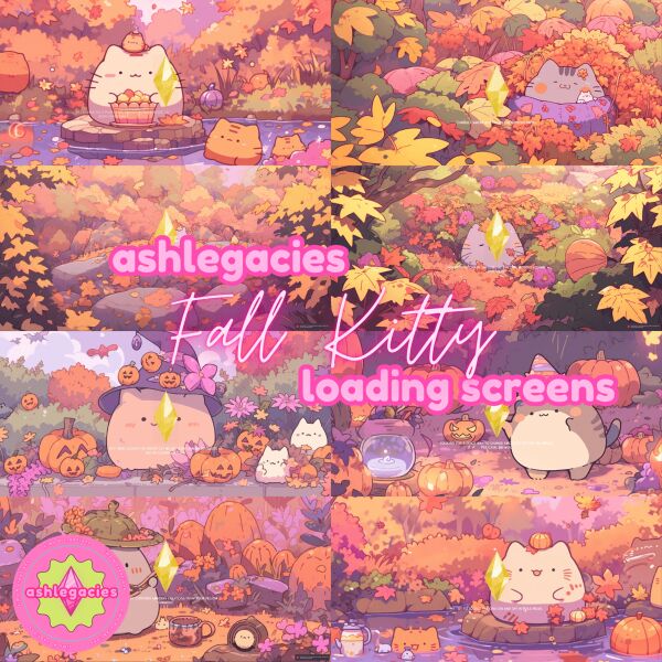 Fall Kitty Loading Screens Sims 4 CC