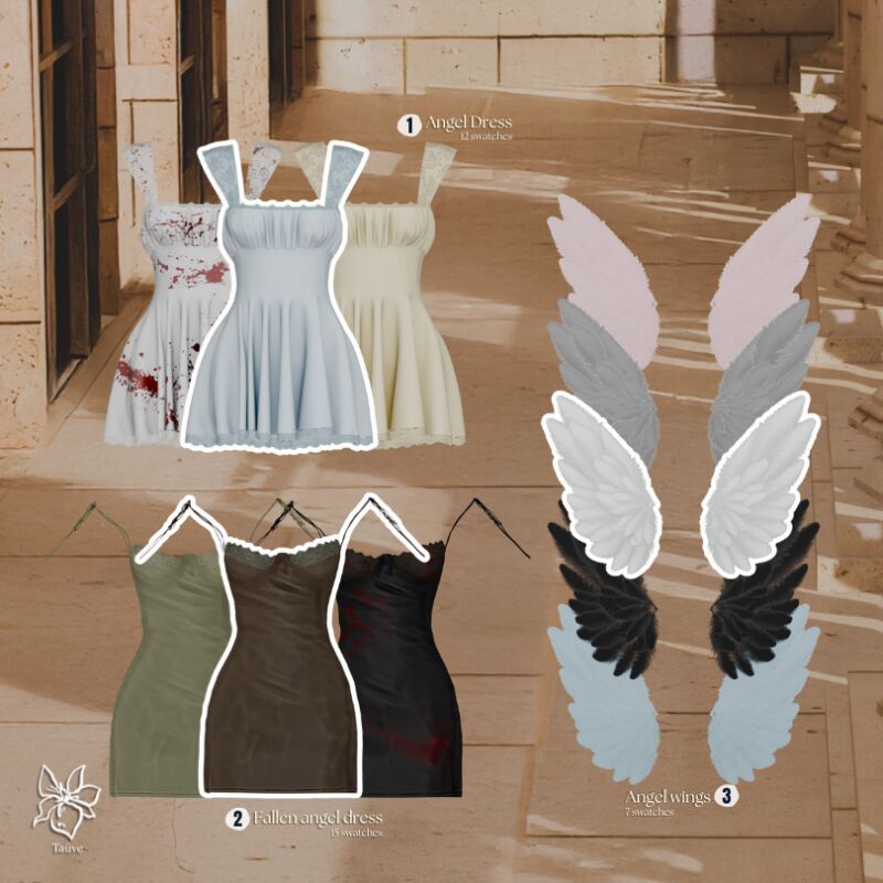 sims 4 cc fallen angels halloween clothing set by tauve 2