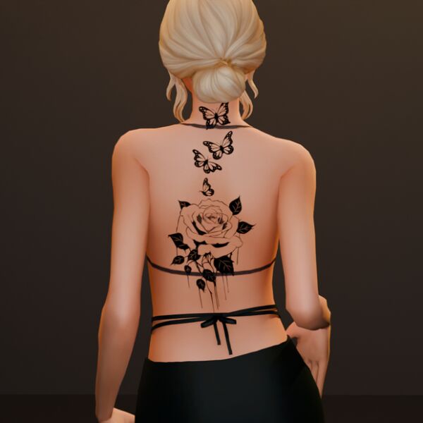 Floral N5 Tattoo by SnootySims Sims 4 CC