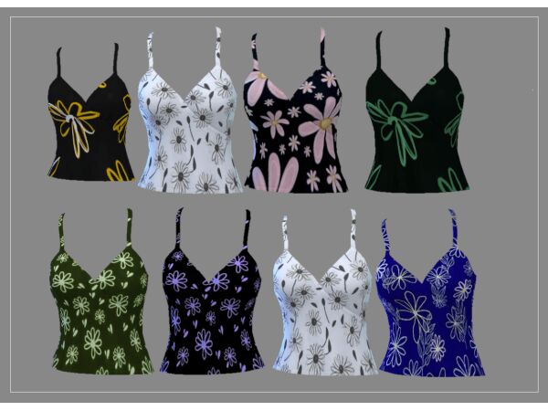 Flower Power Tank Top Sims 4 CC