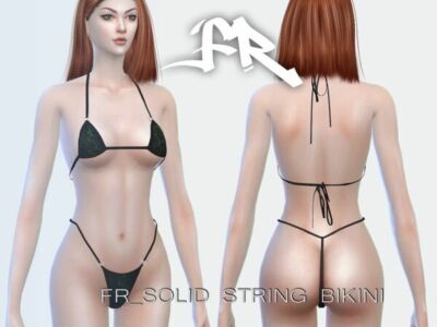 Stylish FR_Solid String Bikini Sims 4 CC