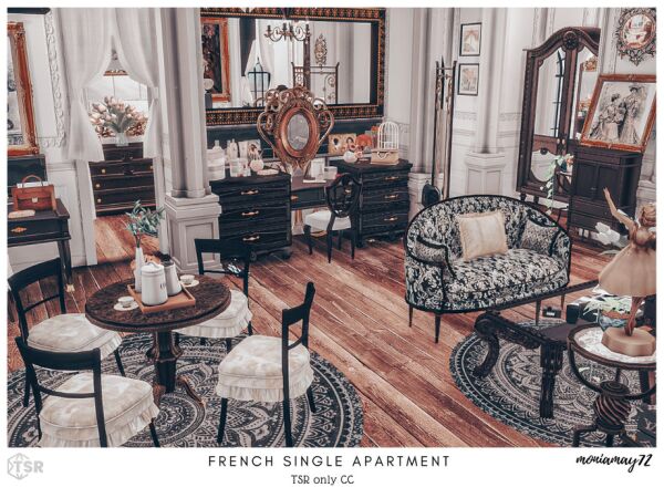 Charming French Single Apartment CC Sims 4 CC