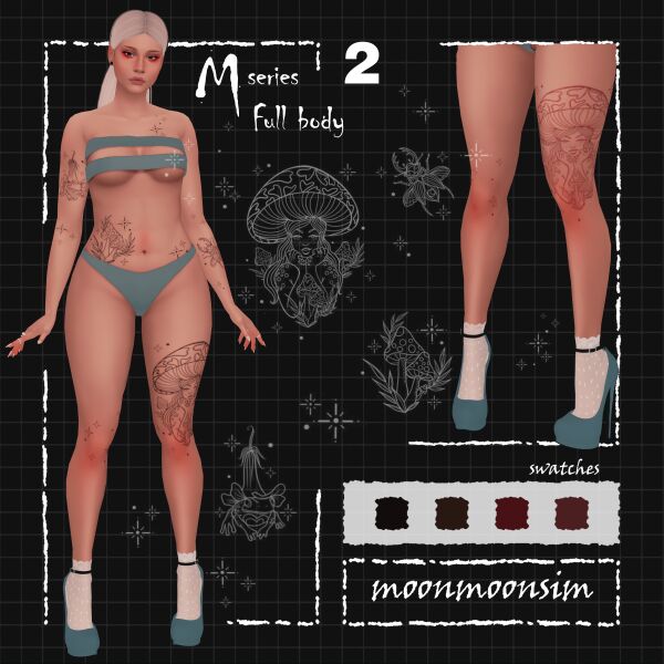 Full Body Tattoo M2 By Moonmoonsim Sims 4 CC