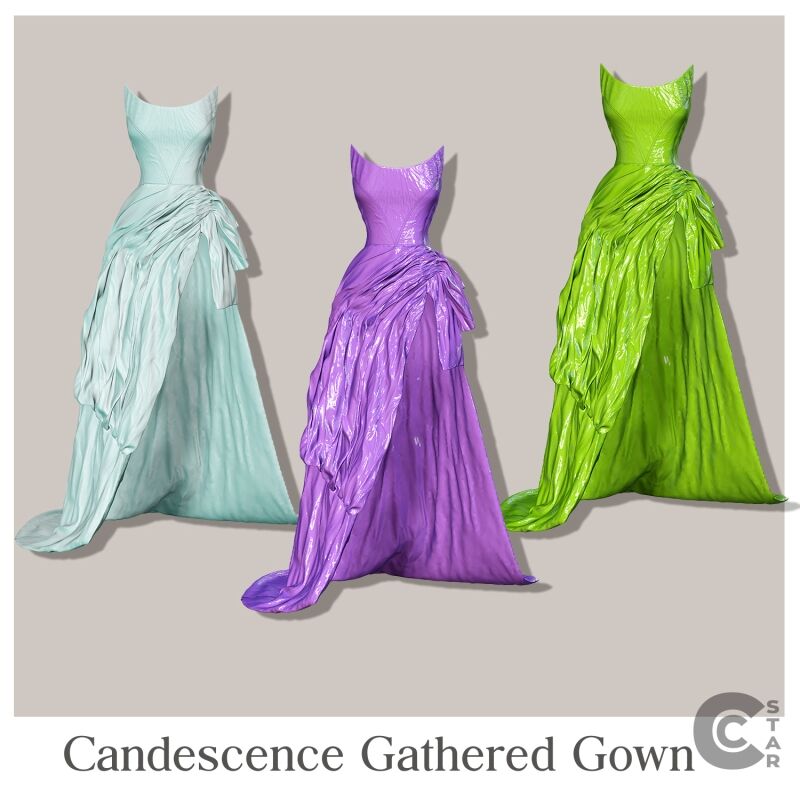 sims 4 cc gathered cotton blend gown cool content star 2