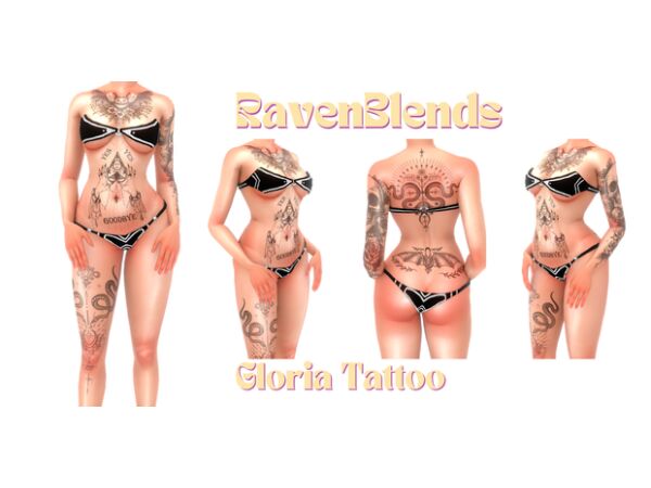 Gloria Tattoo by RavenBlends Sims 4 CC