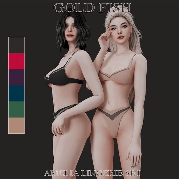 Goldfish Amelia Lingerie Set Sims 4 CC