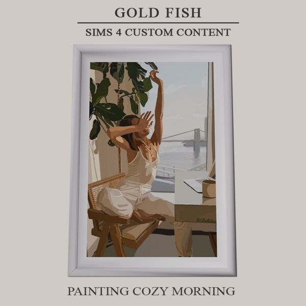 Goldfish Painting Cozy Morning Sims 4 CC