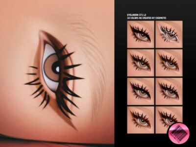 Gothic Eyeliner N371 L2 With 2D Eyelashes Sims 4 CC