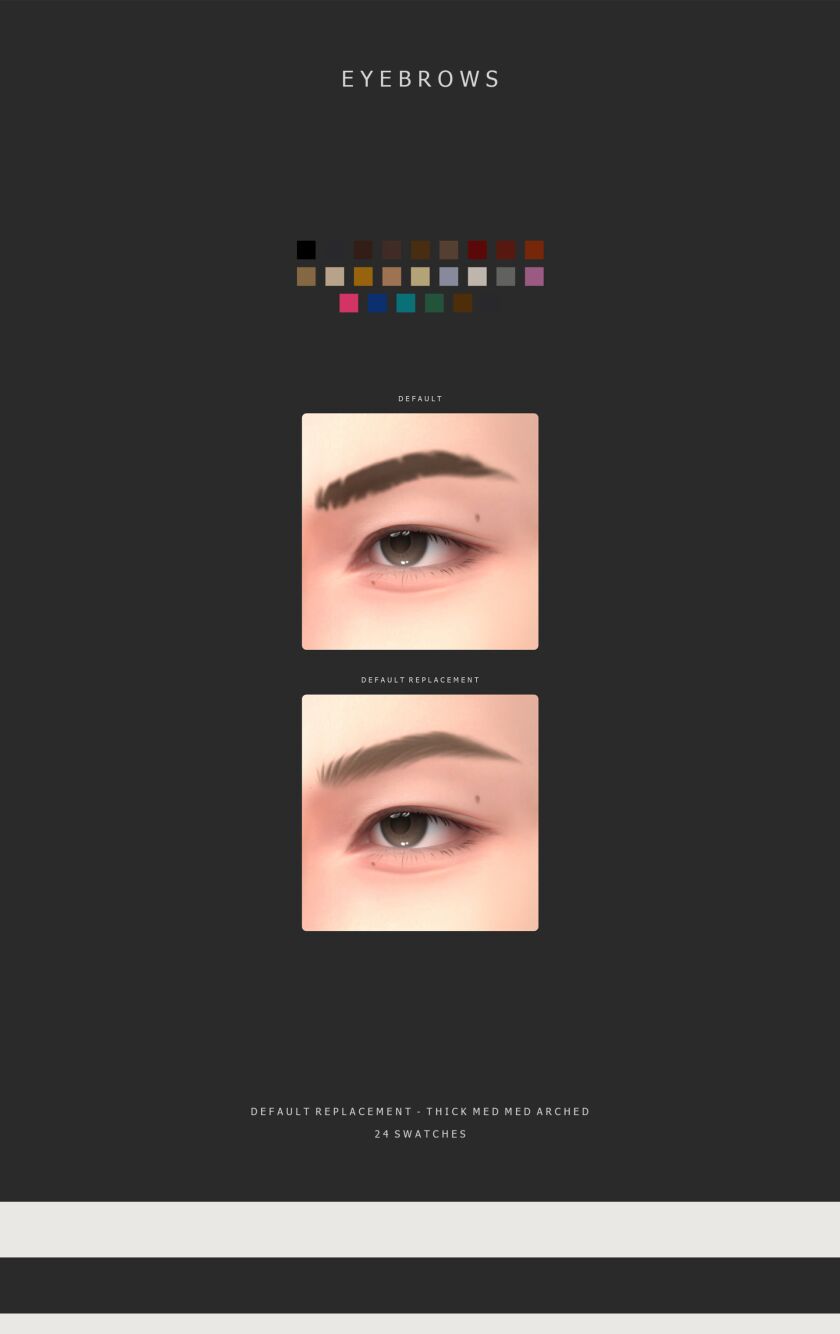 sims 4 cc gpme gold eyebrows default replacement 2