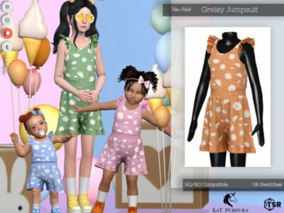 Greisy Jumpsuit for Kids Sims 4 CC