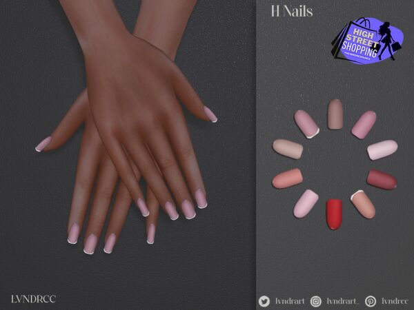 Stylish H Nails by LVNDRCC Sims 4 CC