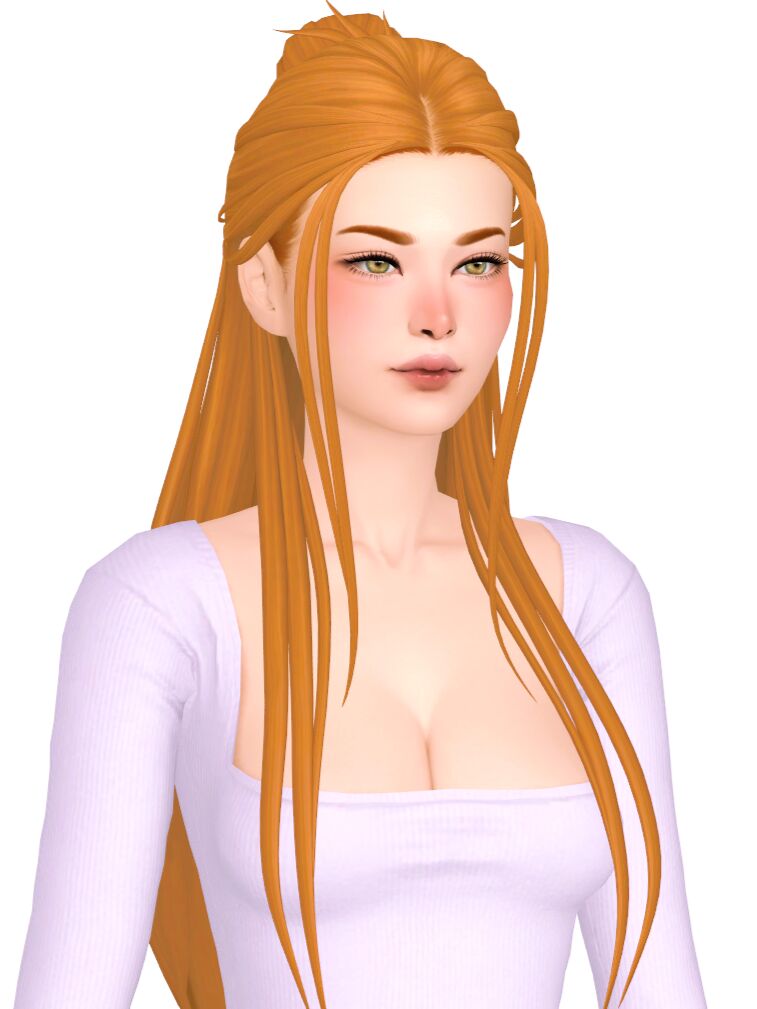 sims 4 cc hair lookbook medium to long length straight 5