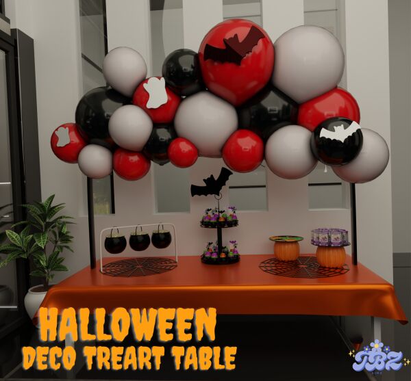 Spooktacular Halloween Deco Treat Table Sims 4 CC