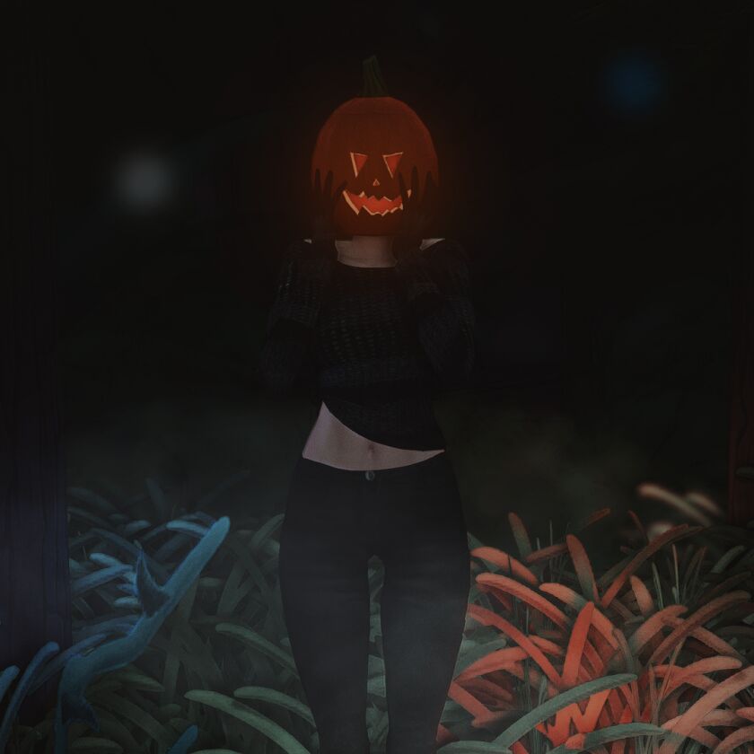 sims 4 cc halloween gift pumpkin head poses 11