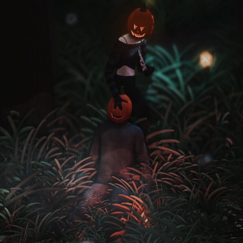 sims 4 cc halloween gift pumpkin head poses 9