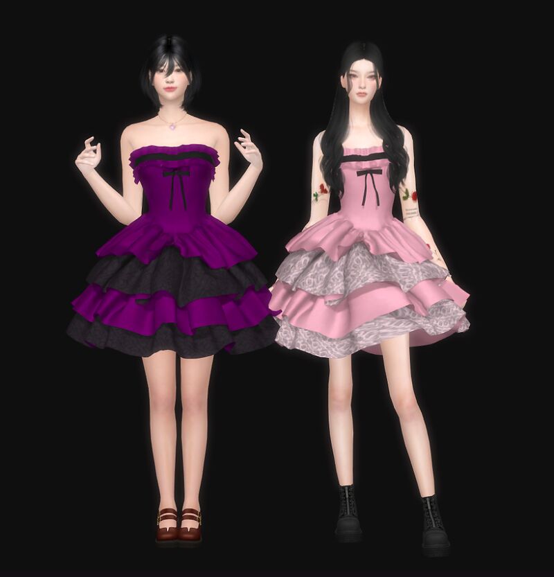 sims 4 cc halloween mini dress by simnasimsworld 2