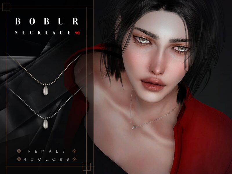 sims 4 cc hanging pearl necklace by bobur3 2