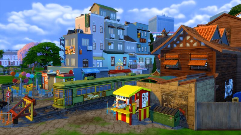 sims 4 cc hanoi train street no cc 3