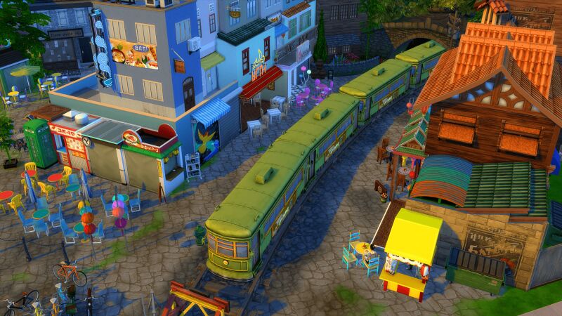 sims 4 cc hanoi train street no cc 4