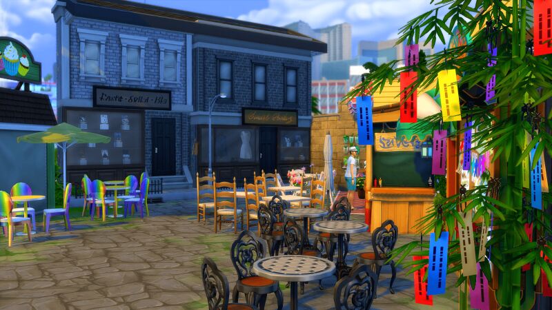 sims 4 cc hanoi train street no cc 6