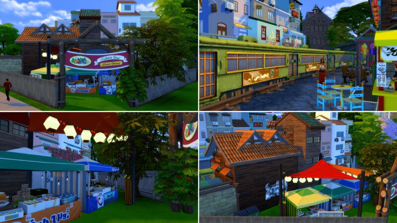 sims 4 cc hanoi train street no cc 8