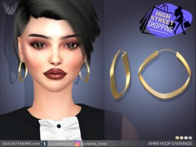 Amiri Hoop Earrings for High Street Fashion Sims 4 CC