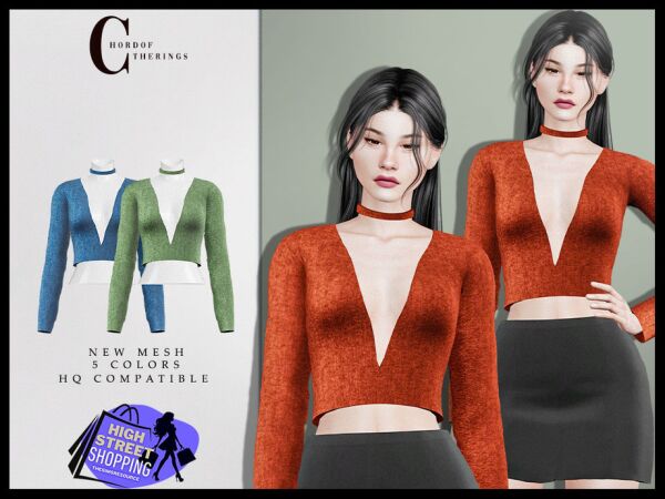 Trendy High Street Shopping Blouse Sims 4 CC