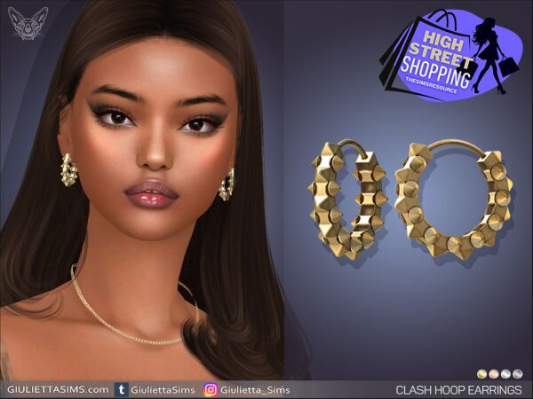 High Street Shopping – Clash Hoop Earrings Sims 4 CC