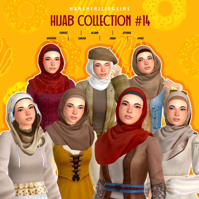 sims 4 cc hijab collection 14 by marsmerizing 2