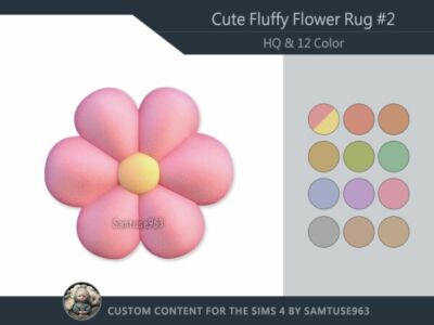 HQ Cute Fluffy Flower Dance Rug #2 Sims 4 CC