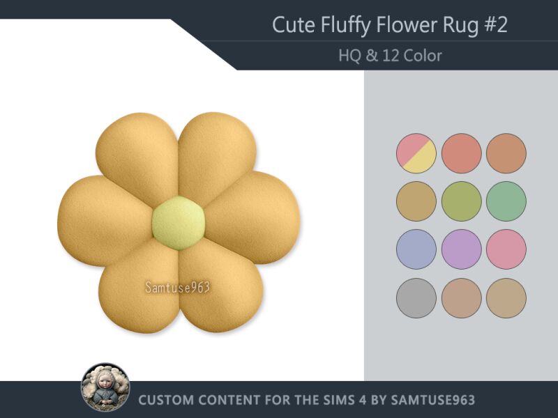 sims 4 cc hq cute fluffy flower dance rug 2 samtuse963 2