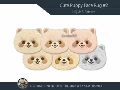 Adorable Puppy Face Dance Rug – Perfect for Your Home Sims 4 CC