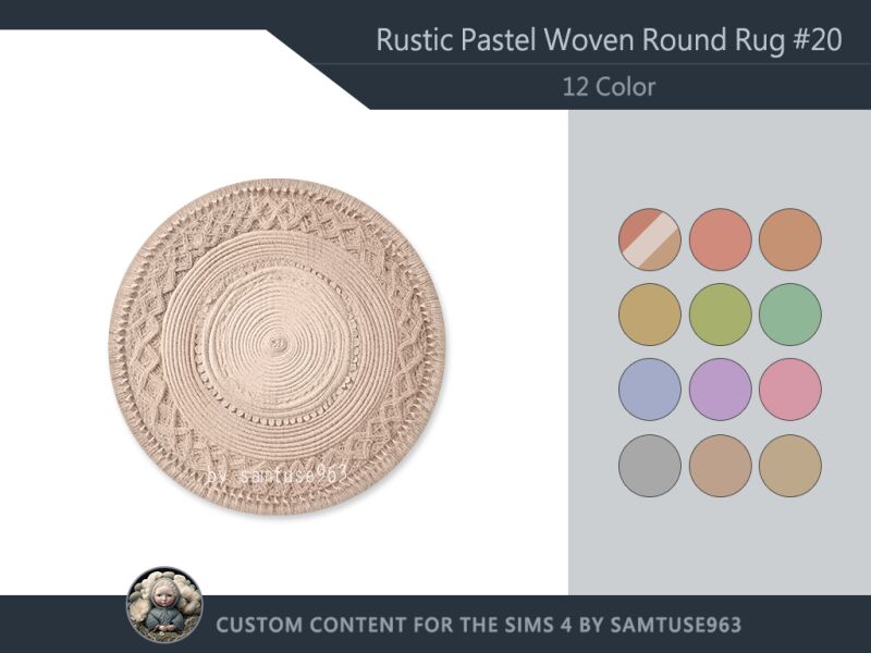 sims 4 cc hq rustic pastel woven round dance rug 20 samtuse963 2