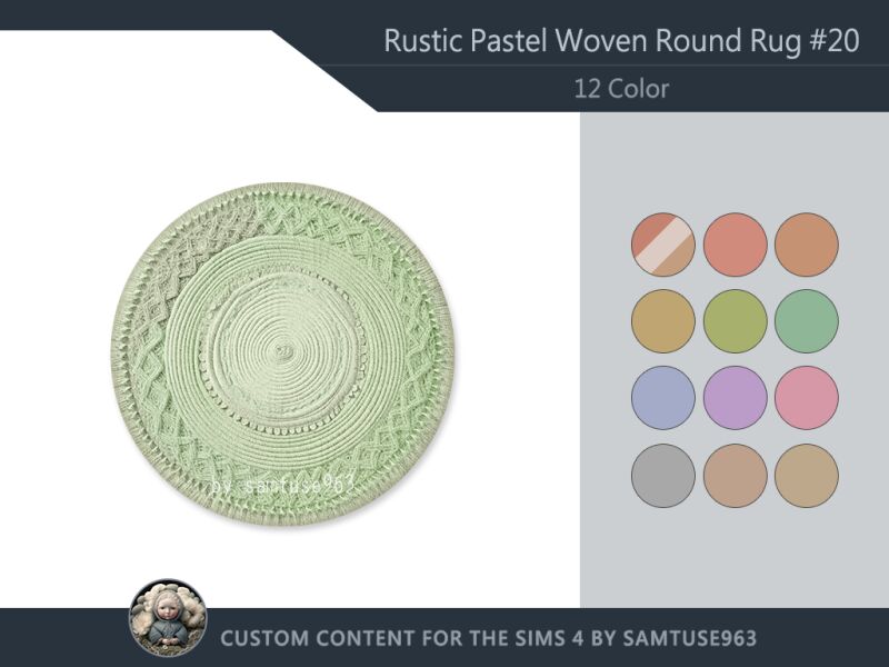 sims 4 cc hq rustic pastel woven round dance rug 20 samtuse963 3