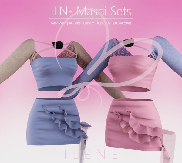 ILN. Mashiro Sets – Stylish Female Outfits Sims 4 CC