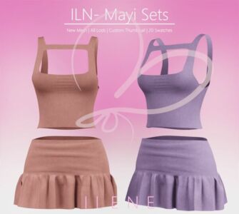 Stylish ILN. Mayi Sets for Women Sims 4 CC