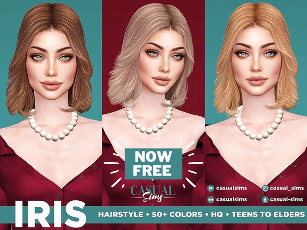 sims 4 cc iris hair by casualsims 2