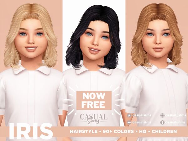 Iris Kids Hairstyle Sims 4 CC