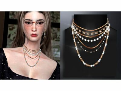 Iris Necklace Set NC034 V1 Sims 4 CC