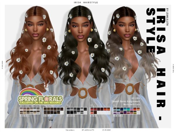 Irisa Hairstyle by LeahLilith Sims 4 CC