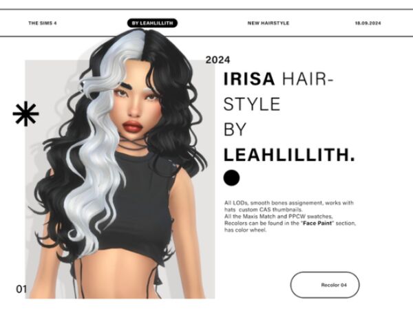 Irisa Hairstyle by Leahlillith Sims 4 CC