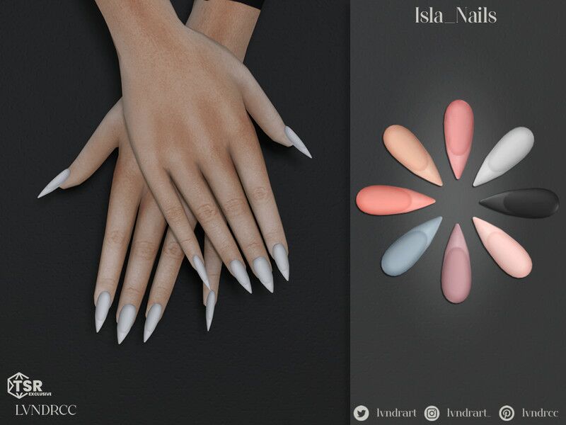 Pastel Light Nails for Elegant Looks Sims 4 CC