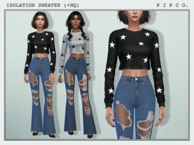 Stylish Isolation Sweater by Pipco Sims 4 CC