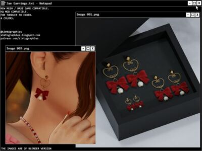 Stunning JAE Earrings Free Package Sims 4 CC