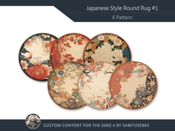 Japanese Style Round Dance Rug Sims 4 CC