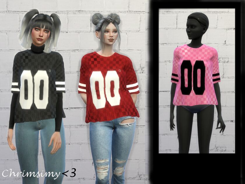 Stylish Jersey Top for Your Sim Sims 4 CC