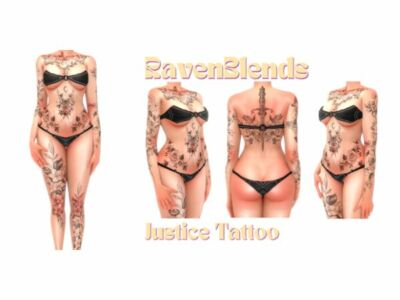 Justice Tattoo by Ravenblends Sims 4 CC