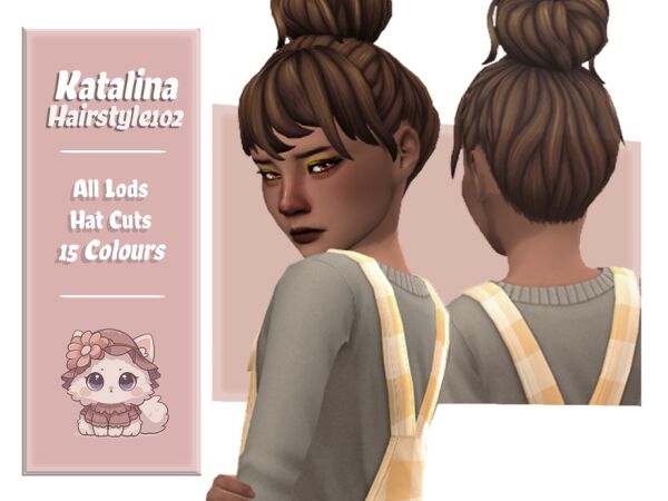 Katalina Hairstyle for Kids Sims 4 CC